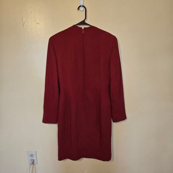 Tahari Size 8 Red Career Holiday Christmas Work Dress Professional Vintage Retro - Picture 5 of 10